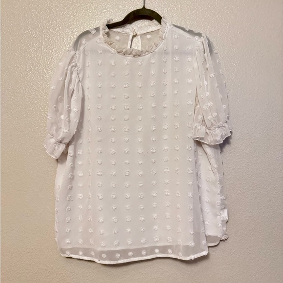 SHEIN White Textured Blouse - Picture 1 of 3